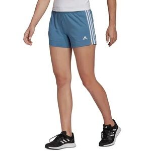 Adidas Women's Pacer 3-Stripes Knit M Size Shorts - Altered Blue/white NWT
